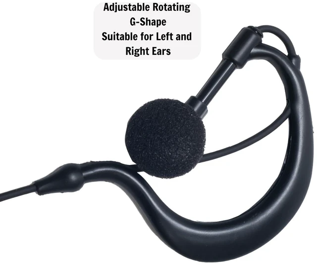 Alt view image 3 of 6 - HEOPBIRD G-Shape Earpiece Compatible with Cobra PX650 12-Pack | 12-count soft rubber earloop headsets featuring inline PTT mic for CXT195 CX112 ACXT1035R 1-pin walkie talkies.