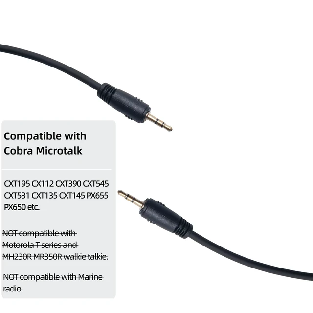 Alt view image 6 of 6 - HEOPBIRD G-Shape Earpiece Compatible with Cobra PX650 12-Pack | 12-count soft rubber earloop headsets featuring inline PTT mic for CXT195 CX112 ACXT1035R 1-pin walkie talkies.