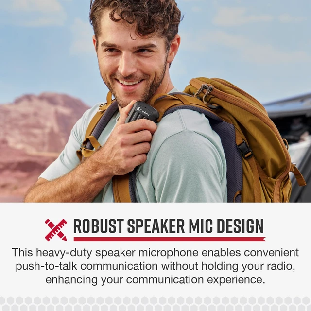 Alt view image 3 of 7 - Cobra Shoulder Speaker Microphone | Speaker Mic with Push-To-Talk Button for Cobra Two-Way Radios with 2.5mm Plug