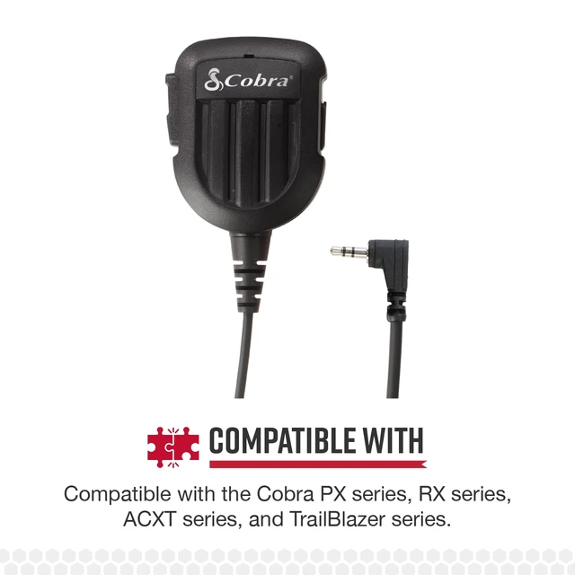 Alt view image 6 of 7 - Cobra Shoulder Speaker Microphone | Speaker Mic with Push-To-Talk Button for Cobra Two-Way Radios with 2.5mm Plug
