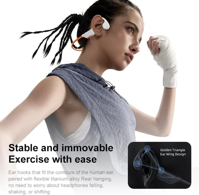 Alt view image 6 of 7 - Bone Conduction Headphones,IPX5 Waterproof Open Ear Headphone | Bluetooth 5.4, IPX5 Waterproof, Long Battery Life Open Ear Headphones for Indoor&Outdoor,Hiking Cycling Gym Sport Travel