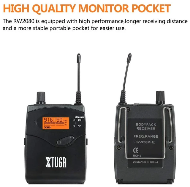 Alt view image 2 of 6 - XTUGA RW2080 Wireless in Ear Monitor System,902-928mhz(Only Bodypack)