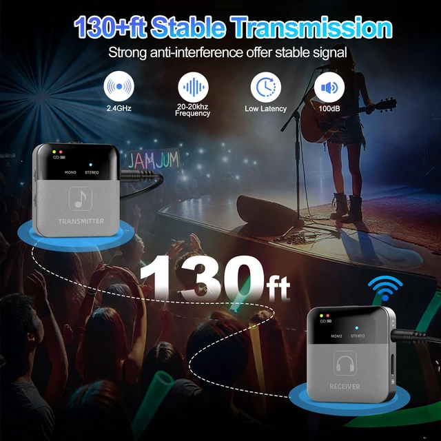 Alt view image 5 of 7 - SINWE Wireless In-Ear Monitor System, 2.4GHz IEM with Charging Case | 30H Battery Life, 24bit/48kHz HD Audio, Auto-Pairing 1 TX to 2 RX, OTG Support for Studio, Live, Stage, Church & Band