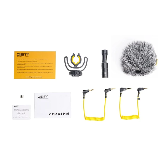 Alt view image 6 of 6 - Deity V-Mic D4 Mini Microphone On-Camera Interview Mic for Vlog | Ultracompact On-Camera Mic, Plug-in Power, Trs and Trrs Cables, Dual-Track Input,Super Cardioid Compact
