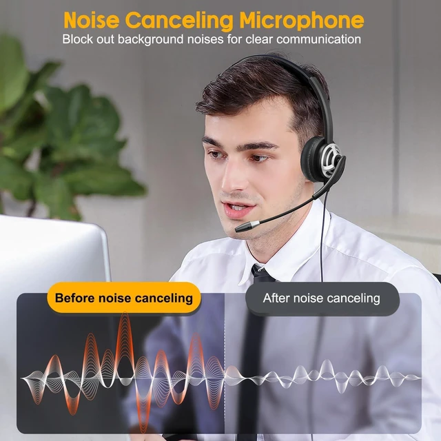Alt view image 2 of 6 - MAIRDI USB Headset With Microphone for Computer, PC, Laptop - Noise Canceling for Teams, Zoom, Office, Call Center, VoIP Phone Calls - Dictation for Dragon Voice Recognition