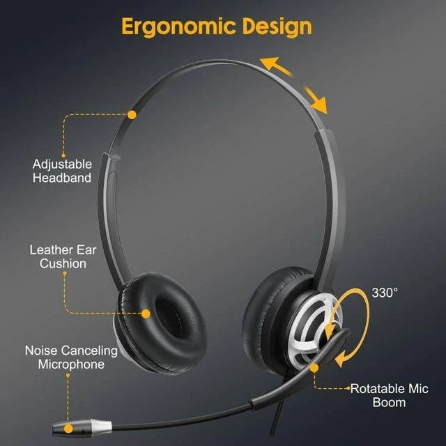 Alt view image 4 of 6 - MAIRDI USB Headset With Microphone for Computer, PC, Laptop - Noise Canceling for Teams, Zoom, Office, Call Center, VoIP Phone Calls - Dictation for Dragon Voice Recognition