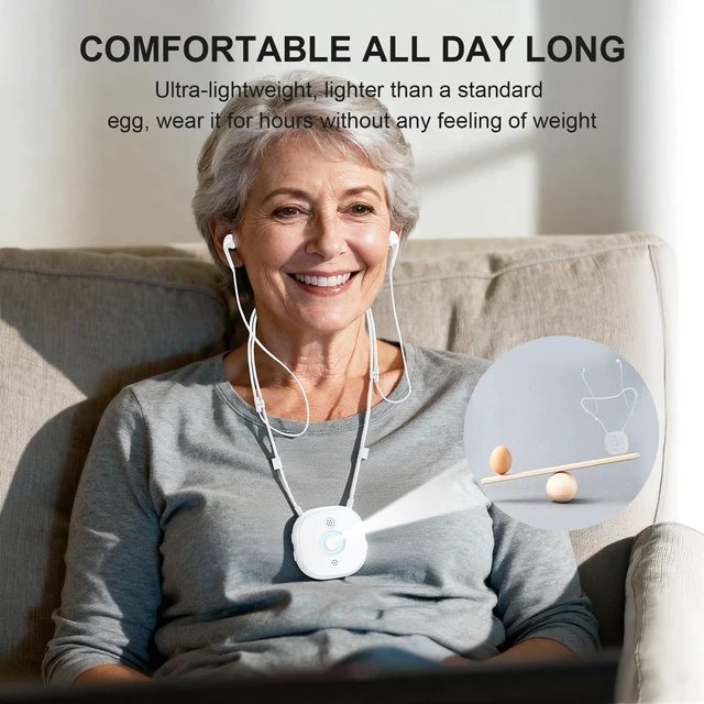 Alt view image 4 of 7 - PROW Wireless TV Headphones for Seniors, Neckband Semi-in-Ear TV with Independent L/R Volume Adjustment, Large Buttons, Lightweight, Support USB/Optical/RCA/3.5mm Connections for Most TVs