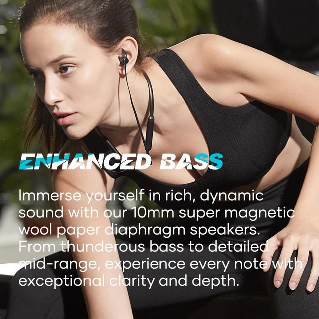 Alt view image 5 of 7 - WAVEFUN Neckband Bluetooth Headphones, Flex Pro Wireless Earbuds Deep Bass in-Ear Wireless Headphones Neckband with Gaming Mode,Clean Calls,Quick Charging 12Hours Playtime,Group Sound Mode