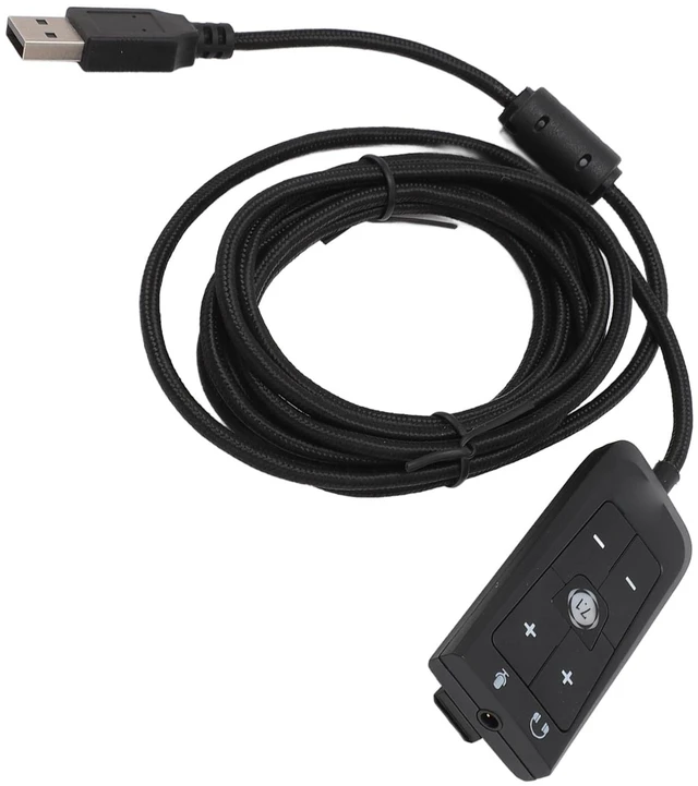 Alt view image 6 of 7 - USB to 3.5mm Jack Audio Sound Card Adapter for for Cloud II, USB to Aux 3.5mm External Audio Converter with LED Indicator, Volume Control, for, for Series