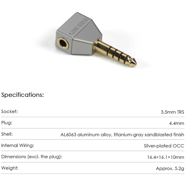 Alt view image 7 of 7 - ddHiFi DJ30SE Audio Adapter 4.4mm Male to 3.5mm Female Single-Ended Adapter