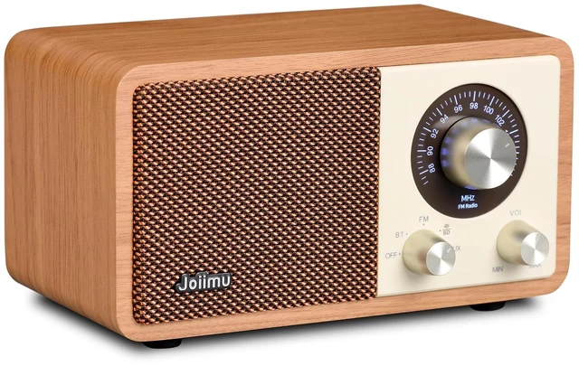 Main image of Joiimu Vintage FM Radio Bluetooth Speaker for Home Office Kitchen Decor | Excellent Sound, Good Reception, Compact size, Built in White Noise, Built in 2600mah Rechargeable Battery