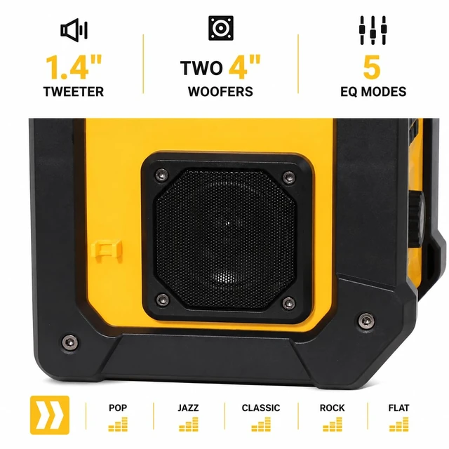 Alt view image 6 of 7 - Jobsite AM/FM Radio Speaker Compatible with 20V MAX Battery | IPX54 Waterproof Portable Wireless Stereo,Strong Signal Reception, TWS, 100ft Range, AC/DC Powered(Tool Only)