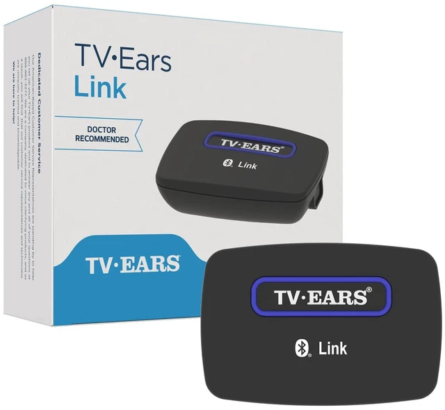 Main image of TV Ears Link Auto Connects to the TV Ears Bluetooth Headset. No Pairing or Using Remote to Reconnect, Keeps TV Sound On, Supports up to Six Headsets, Low Latency Voice Clarifying Sound.
