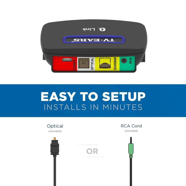 Alt view image 3 of 4 - TV Ears Link Auto Connects to the TV Ears Bluetooth Headset. No Pairing or Using Remote to Reconnect, Keeps TV Sound On, Supports up to Six Headsets, Low Latency Voice Clarifying Sound.