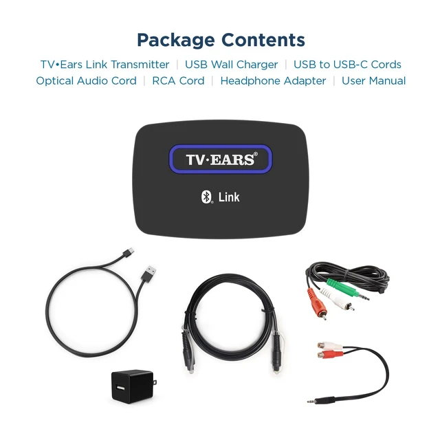 Alt view image 2 of 4 - TV Ears Link Auto Connects to the TV Ears Bluetooth Headset. No Pairing or Using Remote to Reconnect, Keeps TV Sound On, Supports up to Six Headsets, Low Latency Voice Clarifying Sound.