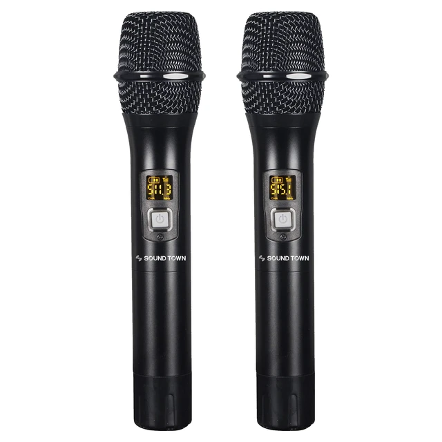 Alt view image 5 of 7 - Sound Town 200-Channel Professional UHF Wireless Microphone System with 2 Handheld Microphones, for Church, Business Meeting, Outdoor Wedding and Karaoke