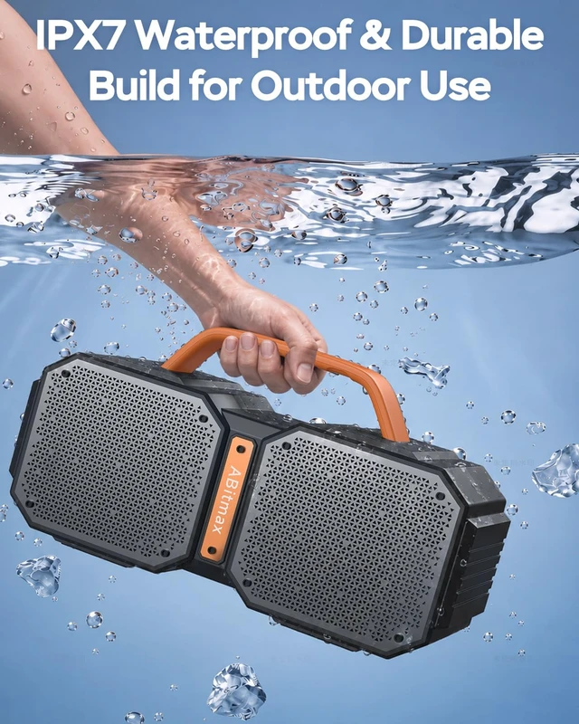 Alt view image 4 of 7 - ABitmax Outdoor Bluetooth Speaker, 90W Peak, 35H, IPX7 Waterproof | Bluetooth 6.0 Deep Bass Portable Wireless Speaker, USB-C Fast Charging, for Beach, Pool, Camping, Hiking, Backyard Party
