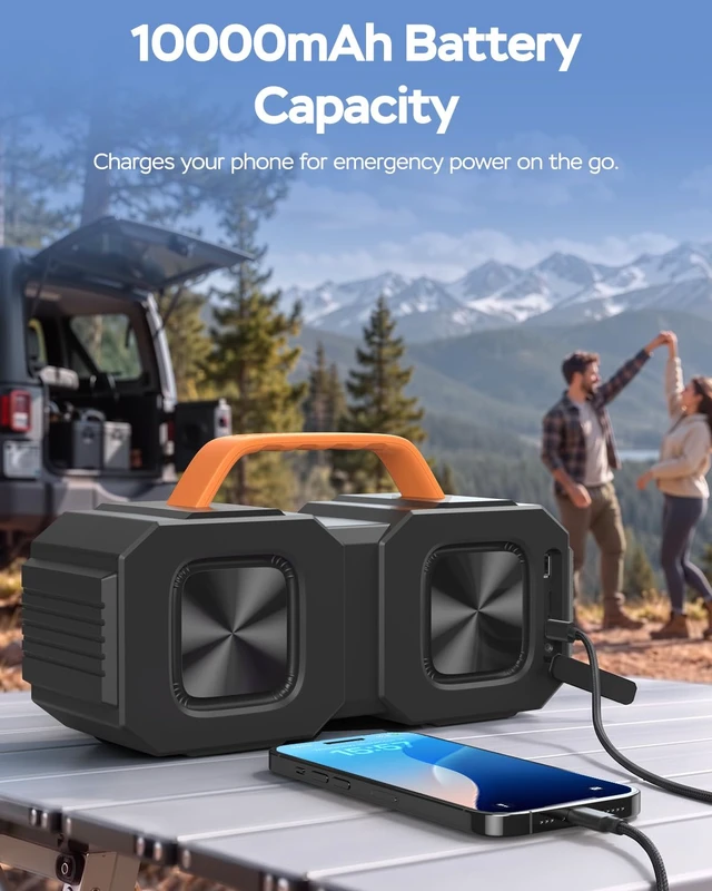 Alt view image 6 of 7 - ABitmax Outdoor Bluetooth Speaker, 90W Peak, 35H, IPX7 Waterproof | Bluetooth 6.0 Deep Bass Portable Wireless Speaker, USB-C Fast Charging, for Beach, Pool, Camping, Hiking, Backyard Party