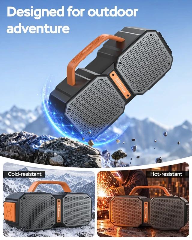 Alt view image 7 of 7 - ABitmax Outdoor Bluetooth Speaker, 90W Peak, 35H, IPX7 Waterproof | Bluetooth 6.0 Deep Bass Portable Wireless Speaker, USB-C Fast Charging, for Beach, Pool, Camping, Hiking, Backyard Party