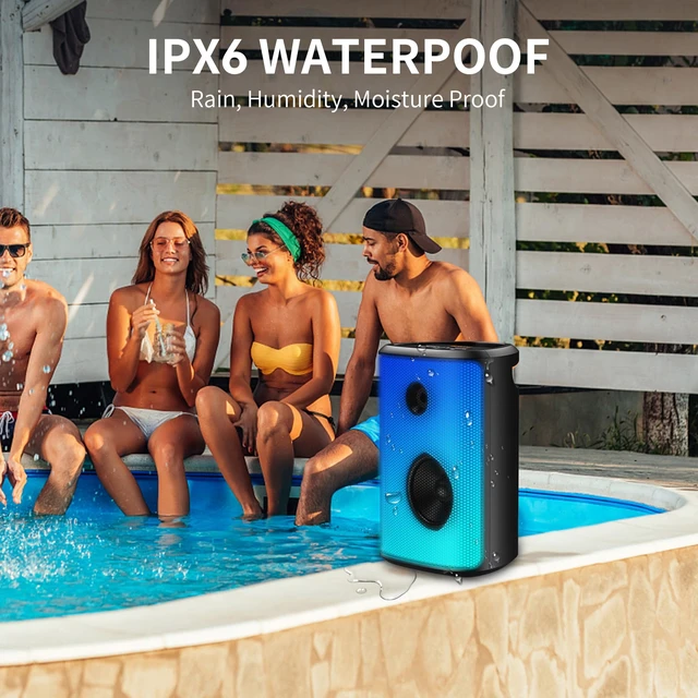 Alt view image 6 of 7 - BUGANI Bluetooth Speaker Loud, 120W Peak Portable Speaker with Powerful Sound and Heavy Bass, Full-Screen Colorful Lights, 24H Playtime, AUX, USB Playback, Waterproof