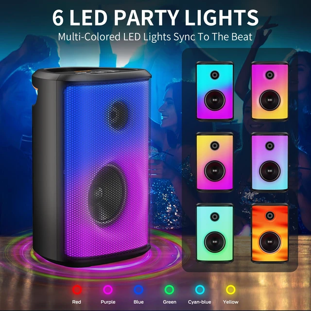 Alt view image 7 of 7 - BUGANI Bluetooth Speaker Loud, 120W Peak Portable Speaker with Powerful Sound and Heavy Bass, Full-Screen Colorful Lights, 24H Playtime, AUX, USB Playback, Waterproof