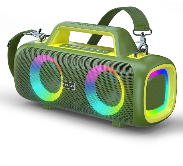 Main image of Portable Bluetooth Speaker 140W, Loud Wireless Speaker with 2 Subwoofers | Bass Boost, IP65 Waterproof Outdoor, Battery 24H Playtime, RGB Lights USB-C, TF/AUX/Mic Input for Home, Party, Outdoor