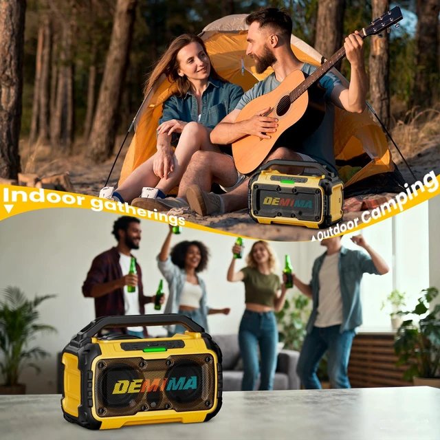 Alt view image 7 of 7 - DEMIMA Cordless Bluetooth Speaker for Dewalt 20V Batteries (No Battery) | 80W Portable Jobsite Stereo Speaker with Dual Speakers and USB Port, Suitable for Camping, Home, Jobsite and Parties