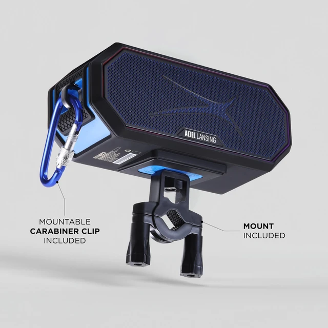 Alt view image 5 of 7 - Altec Lansing Loud Portable Speakers Bluetooth Wireless Waterproof - MultiColor LED, 20 Hour Playtime, Mount Included | HydraBLAST 2.0 Magnetic Bluetooth Speaker for Travel, Home and Outdoor Adventure