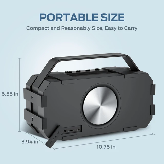Alt view image 3 of 7 - BUGANI Bluetooth Speaker, Portable Bluetooth Speakers with 40W Stereo Sound, Loud Bluetooth Speaker 24H Playtime Support TF Card/AUX, IPX6 Waterproof for Beach Camping Outdoor Indoor