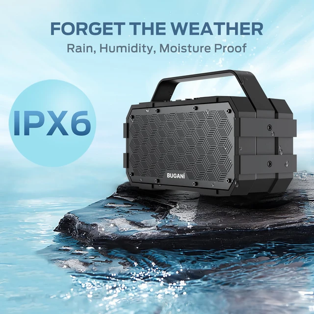Alt view image 5 of 7 - BUGANI Bluetooth Speaker, Portable Bluetooth Speakers with 40W Stereo Sound, Loud Bluetooth Speaker 24H Playtime Support TF Card/AUX, IPX6 Waterproof for Beach Camping Outdoor Indoor