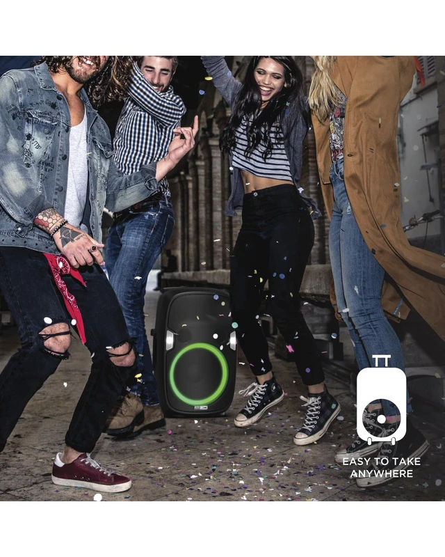 Alt view image 6 of 7 - Altec Lansing SoundRover 75 Wireless Speaker 75W Bluetooth Speaker with a Long Lasting 10 Hour Battery, 50 Foot Range, Multi LED Party Modes, True Wireless Pairing, Bonus Microphone