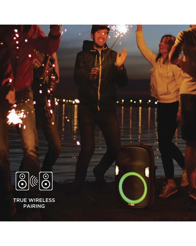 Alt view image 5 of 7 - Altec Lansing SoundRover 75 Wireless Speaker 75W Bluetooth Speaker with a Long Lasting 10 Hour Battery, 50 Foot Range, Multi LED Party Modes, True Wireless Pairing, Bonus Microphone