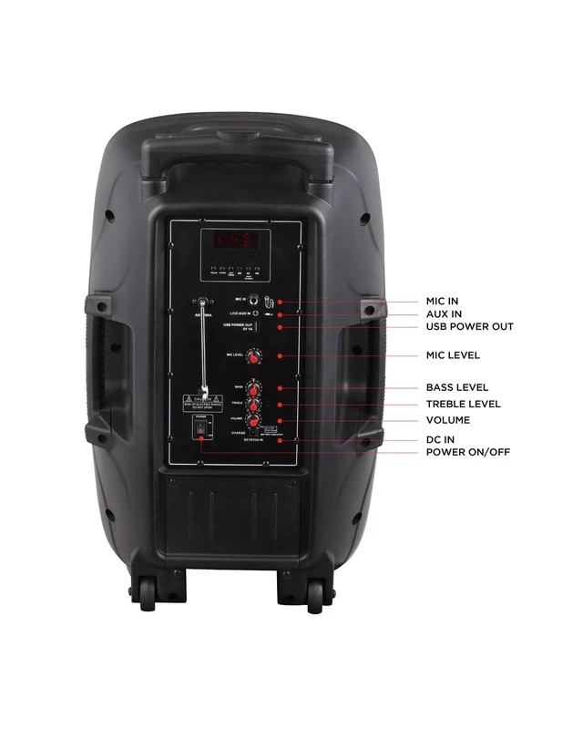 Alt view image 7 of 7 - Altec Lansing SoundRover 75 Wireless Speaker 75W Bluetooth Speaker with a Long Lasting 10 Hour Battery, 50 Foot Range, Multi LED Party Modes, True Wireless Pairing, Bonus Microphone