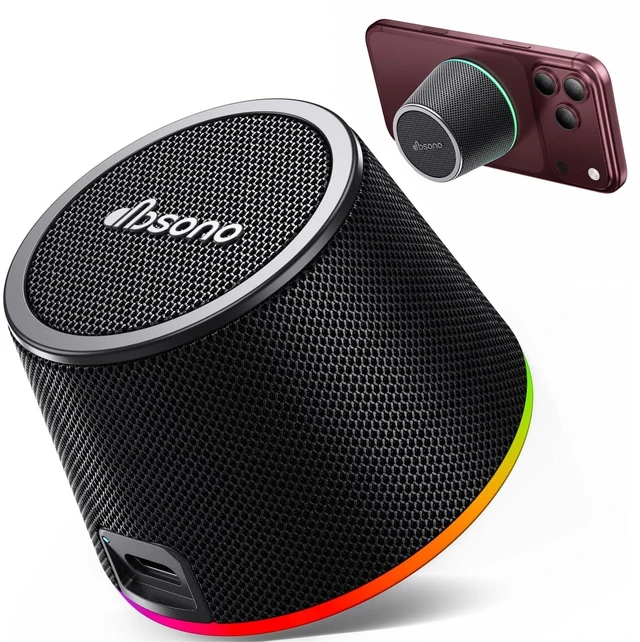 Main image of Stocking Stuffers for Teen Boys, Gifts for Men, Portable Bluetooth Speaker | Magnetic Phone Stand, TWS Pairing, 9 RGB Modes, IPX5 Waterproof, White Elephant Gifts for Teen Adults Men, Home/Office