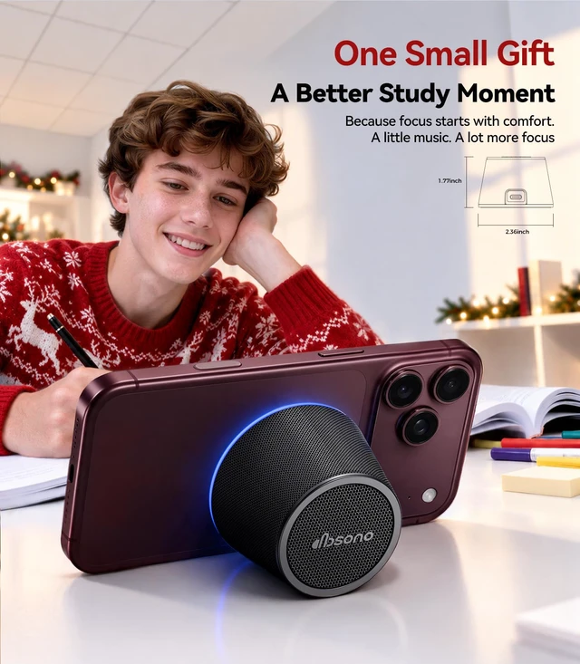 Alt view image 4 of 7 - Stocking Stuffers for Teen Boys, Gifts for Men, Portable Bluetooth Speaker | Magnetic Phone Stand, TWS Pairing, 9 RGB Modes, IPX5 Waterproof, White Elephant Gifts for Teen Adults Men, Home/Office