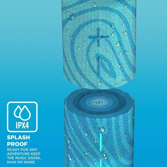 Alt view image 5 of 7 - Stromberg Twin 2-in-1 Mini Portable Bluetooth Speaker, 10W (5W per Speaker), 11-Hour Playtime, Magnetic, Sky Blue and Blue
