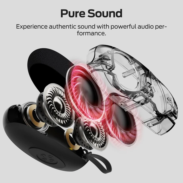 Alt view image 5 of 7 - Oraolo Bluetooth Speaker, 10W Portable Wireless Mini Speaker with Strap | IPX5 waterproof, 5H playtime, TWS stereo pairing, silicone strap, AUX & TF card, for travel gym