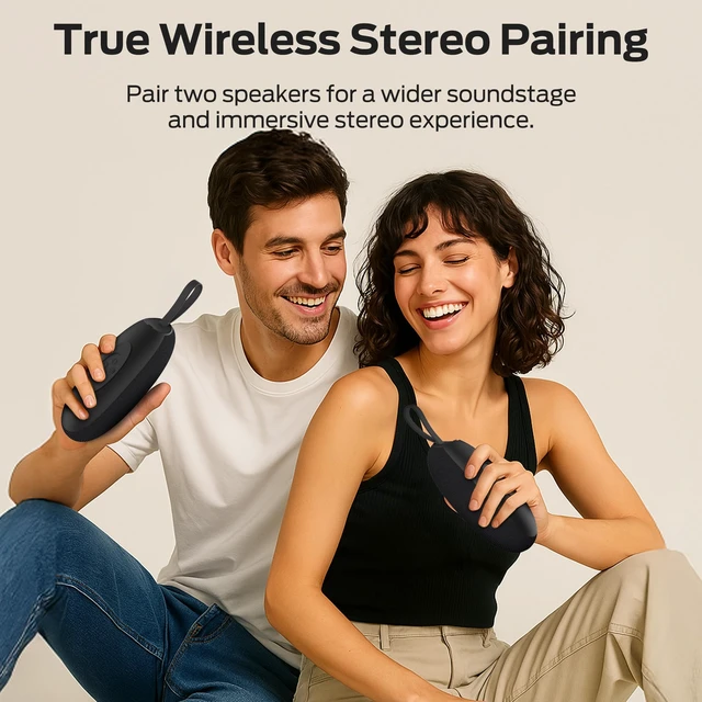 Alt view image 6 of 7 - Oraolo Bluetooth Speaker, 10W Portable Wireless Mini Speaker with Strap | IPX5 waterproof, 5H playtime, TWS stereo pairing, silicone strap, AUX & TF card, for travel gym