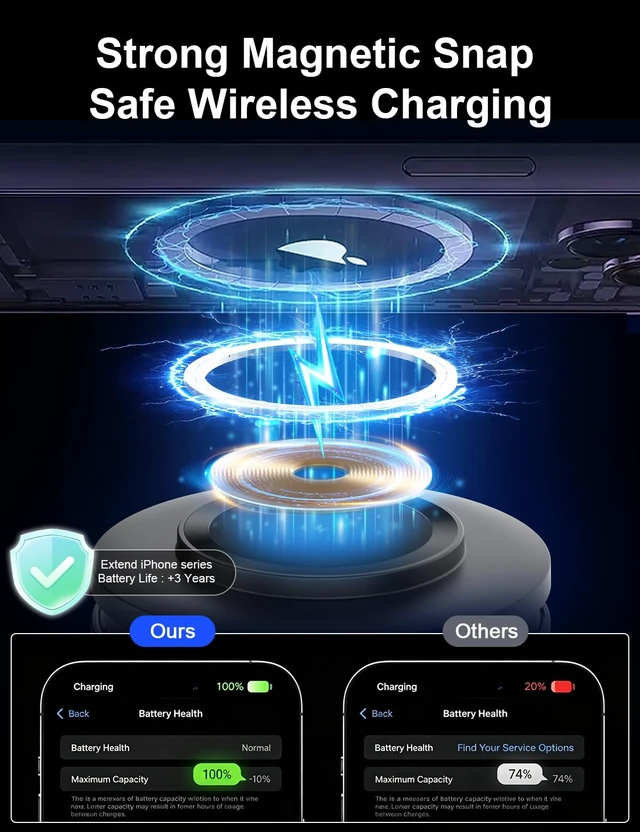 Alt view image 5 of 7 - 5-in-1 Magnetic Wireless Charging Station for Apple Device, Portable Bluetooth Speaker with Adjustable Night Light, 33W Fast Charger Stand for iPhone 17/16/15/14/13 Pro Max, Apple Watch, AirPods