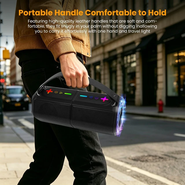 Alt view image 6 of 7 - YanMing 2-in-1 Magnetic Split Bluetooth Speaker, 30W Loud Portable Wireless Speaker BT5.4 with Deep Bass, IPX6 Waterproof, 24H Playtime, TWS Pairing, for Camping Beach Party Home Outdoor Travel