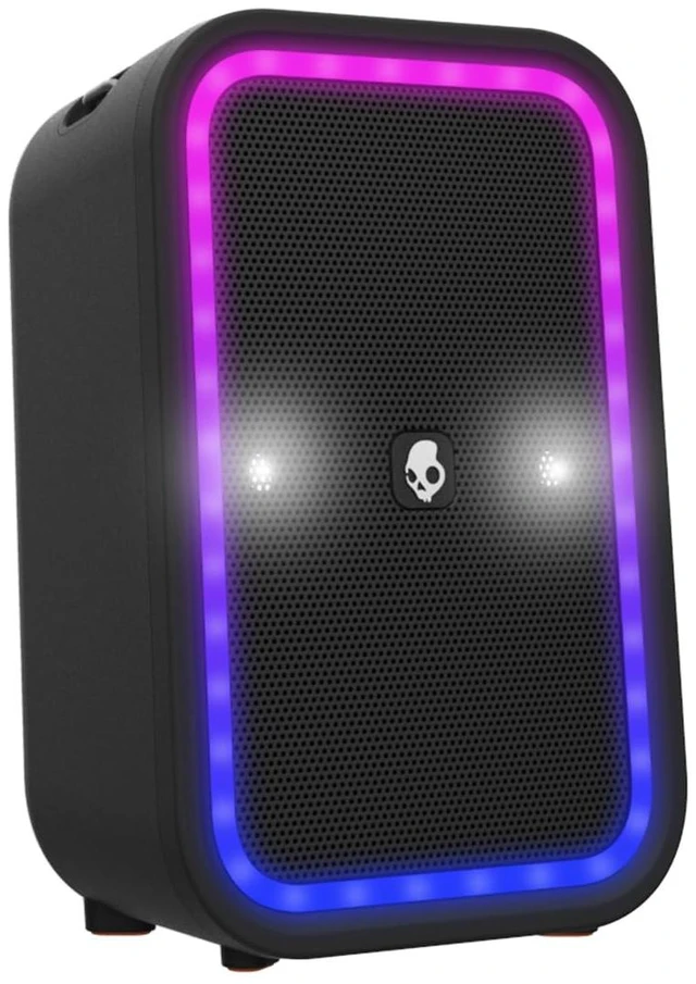 Main image of Skullcandy Stomp Bluetooth Speaker IPX7 Waterproof Wireless Portable Speaker, with LED Lightshow & Strobe Modes, 12 Hour Battery, Multi-Link, & USB-C & USB-A Output Charging (Stomp, Black)