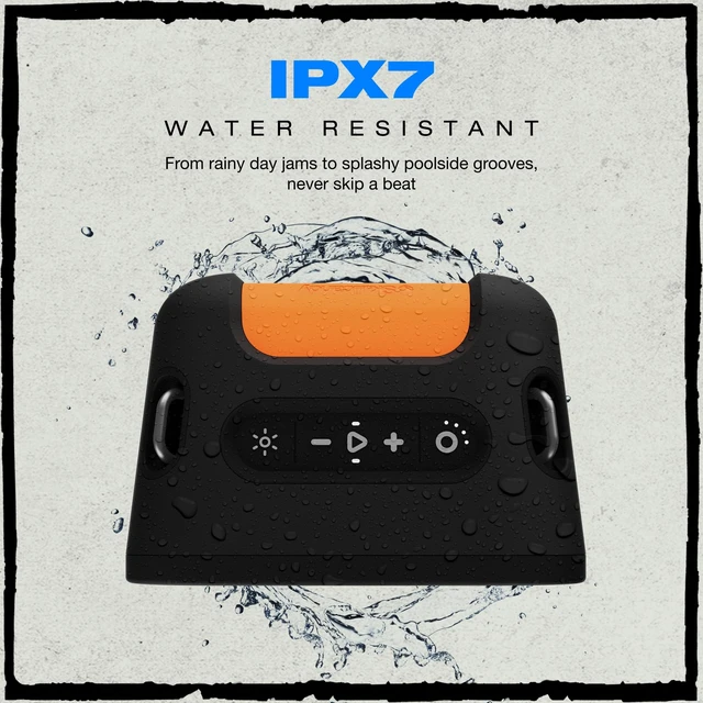 Alt view image 4 of 7 - Skullcandy Stomp Bluetooth Speaker IPX7 Waterproof Wireless Portable Speaker, with LED Lightshow & Strobe Modes, 12 Hour Battery, Multi-Link, & USB-C & USB-A Output Charging (Stomp, Black)