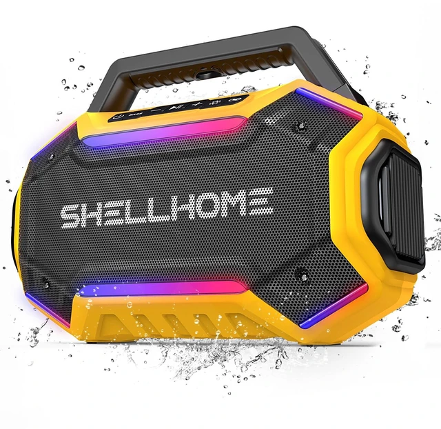 Main image of 80W Bluetooth Outdoor Speakers, Portable Waterproof Jobsite Speaker | 30H Playtime, RGB Lights, BassUp 2.0, IPX6 Waterproof, TWS, 80W(Peak) Loud, Bluetooth 6.0