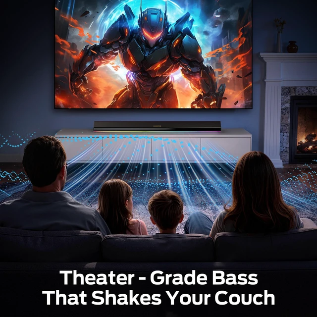 Alt view image 2 of 7 - Monster Sound Bar for Smart TV, 72W Soundbar, 2.0CH TV Speakers with Dual Bass Diaphragm, 6 RGB Lights, Bluetooth 6.0, AUX/Coaxial/USB/TF Inputs, Home Theater Sound System for TV/PC/Gaming/Projector