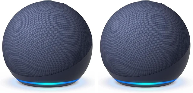 Main image of Amazon Echo Dot (newest model) - Vibrant sounding speaker, Designed for Alexa+, Great for bedrooms, dining rooms and offices, Deep Sea Blue (Pack of 2)