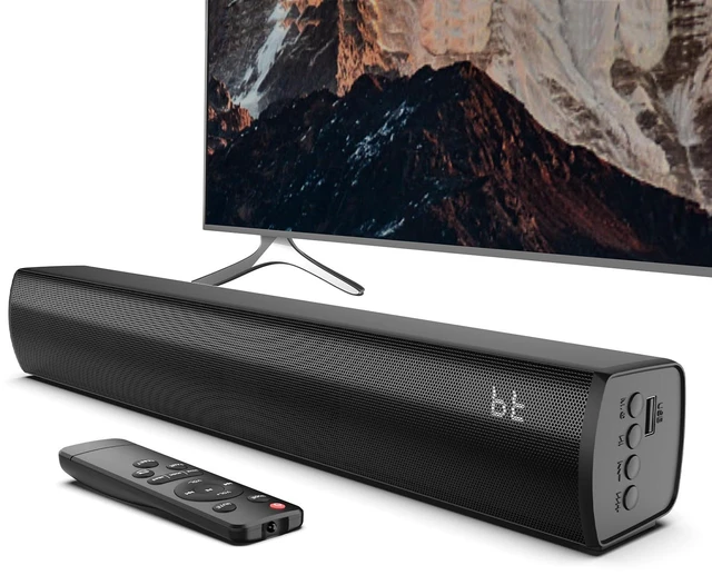 Main image of Bluetooth Wireless Surround Sound Bar, Sound Bar Smart TV Compact, Sounds Bar Bluetooth Wireless TV 2.0CH Sounds System BT/OPT/AUX/AUX TO RCA/USB for TV/PC Remote Control(no HDMI), JetBlack