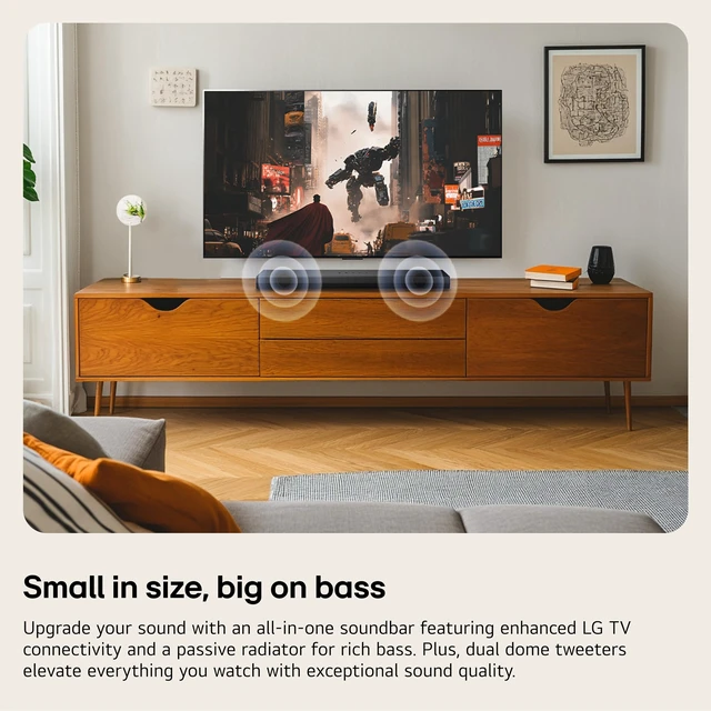 Alt view image 2 of 7 - LG S20A 2.0 ch. Soundbar for TV with Dolby Audio - Black | WOW Orchestra, WOW Interface, DTS Digital Surround, AI Sound Pro, Dual Bass Radiators, LG ThinQ App, Crest Design