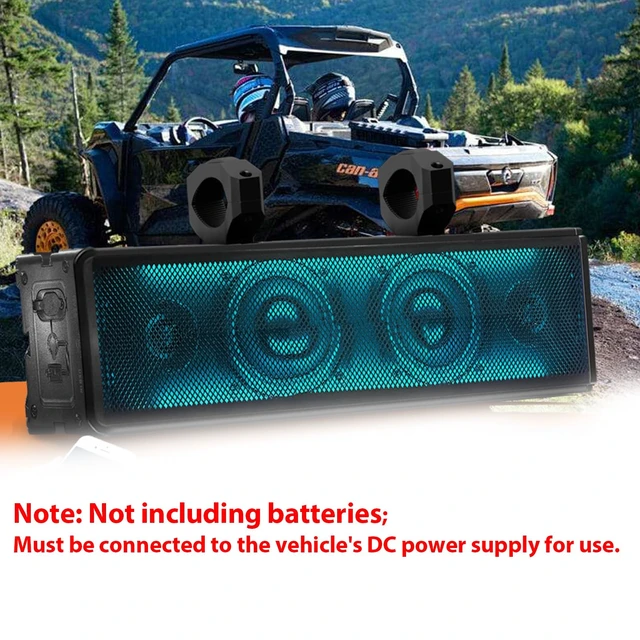 Alt view image 6 of 7 - UTV Sound Bar,17 Inch Golf Cart Speaker Bluetooth with RGB Lighting | UTV Sound Bar,4-Speaker SXS Sound Bar,IP66 Waterproof UTV Speakers for ATV Polaris RZR Can-Am
