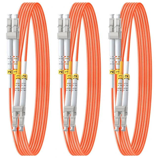 Alt view image 6 of 10 - FiberPrime- OM1 LC to LC Fiber Patch Cable, Duplex Multimode, MM Fiber Optic Patch Cable, 1G, 50/125um, LSZH, 3m/10ft,3Pack