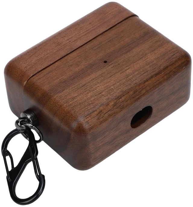 Alt view image 6 of 10 - GOWENIC Protective Cover for Wilkins Pi8 Earbuds Case, Hand Polished Walnut Wood with Soft Microfiber Lining, Shock Absorbing for Wireless Bluetooth Charging Case